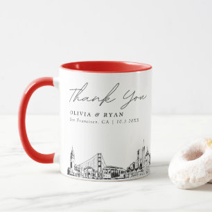 Red San Francisco Mariage Personnalisé café Mug