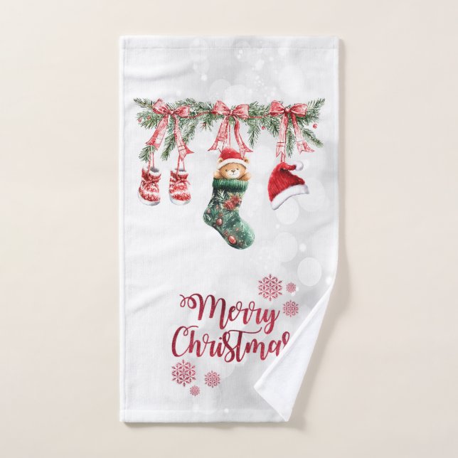 Red Santa Baby Ligne de vêtements de Noël (Serviette à main)
