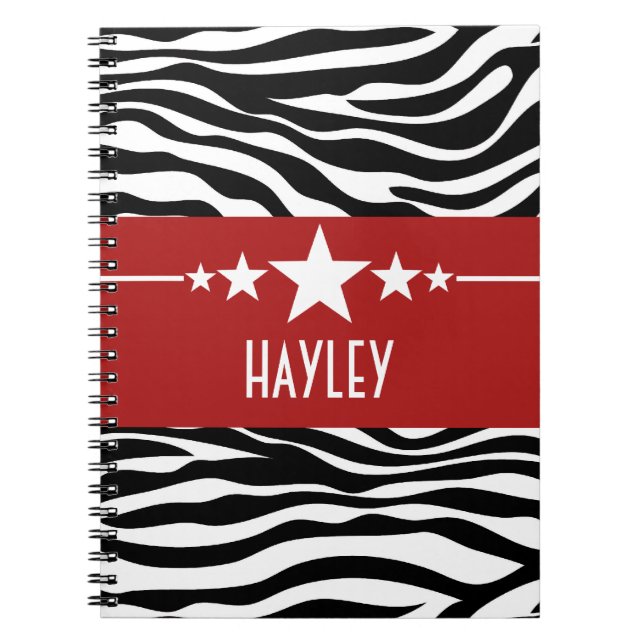 Red Sassy Star Zebra Carnet (Devant)