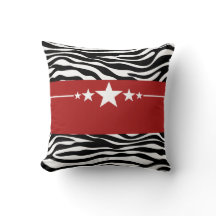 Red Sassy Star Zebra Coussin