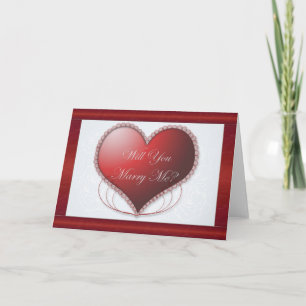 Red Satin Bordure Voulez-Vous Me Marier Carte