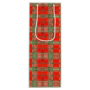 RED SCOTT TARTAN Sac cadeau vin