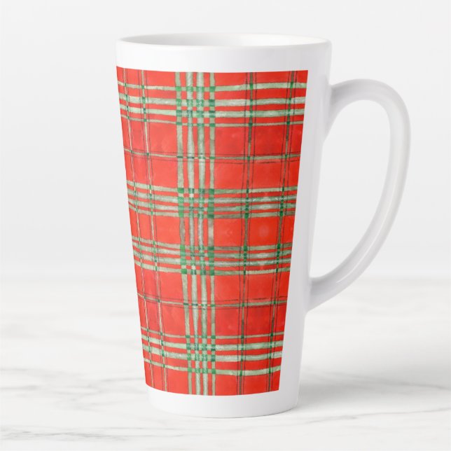 RED SCOTT TARTAN Tall Latte Mug (Droite)