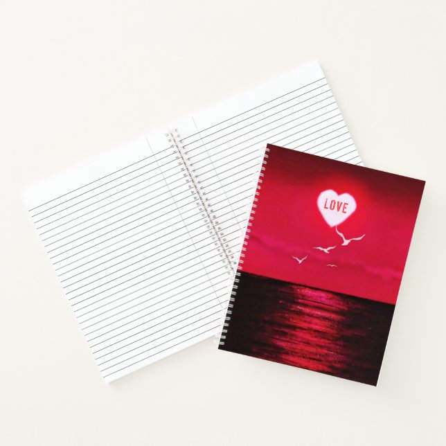 Red Sea Sunset Love Heart Carnet Sun (Intérieur)