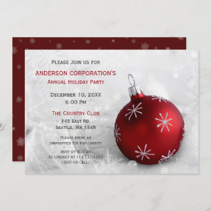 Red Silver Festive Entreprise fête Invitation
