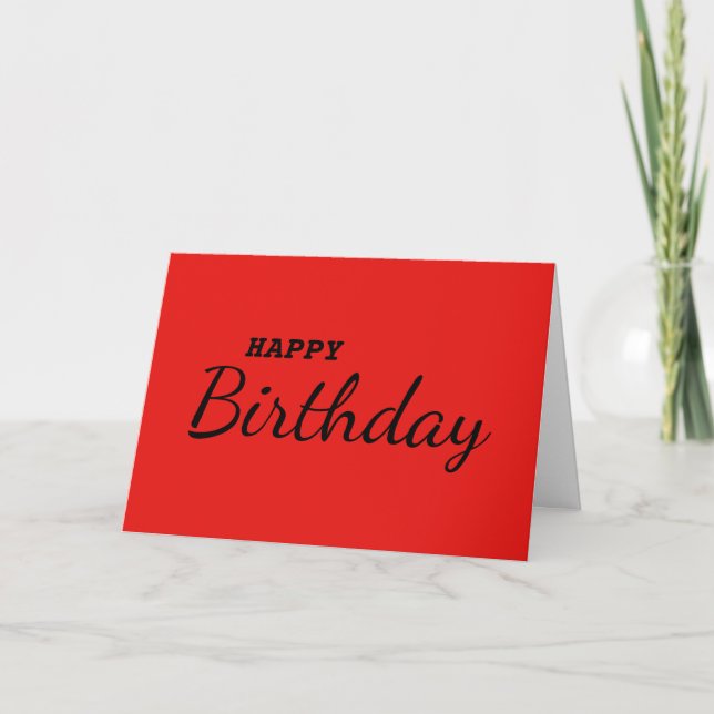 Red Simple Pop Art Bonne carte d'anniversaire (Devant)