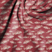 Red Snapper Poisson Motif Rouge Tissu de couture