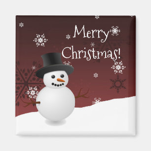 Red Snowman hiver décor Magnet de Noël
