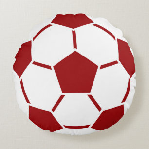 Red Soccer Ball Sports Team Coussin