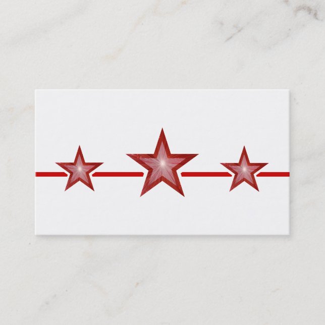 Red Star 3 étoiles carte de visite blanc (Devant)
