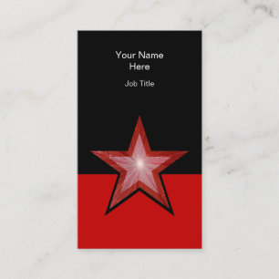 Red Star carte de visite rouge noir vertical