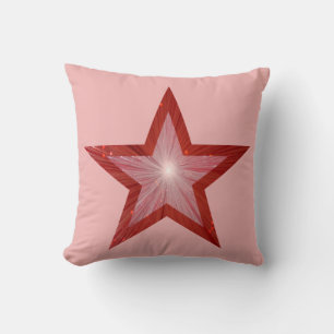 Red Star 'Text' lancer oreiller carré rose pâle