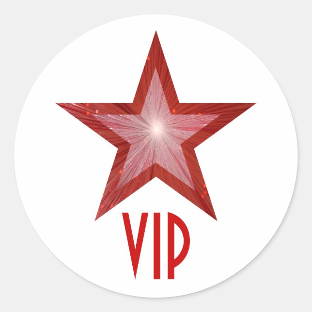 Red Star VIP autocollant rond blanc (Devant)