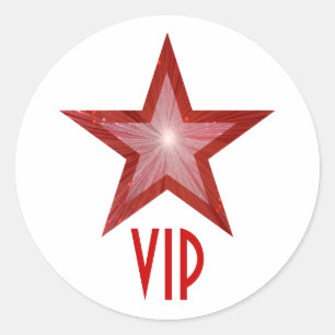Red Star VIP autocollant rond blanc