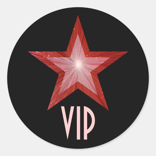 Red Star VIP autocollant rond noir (Devant)