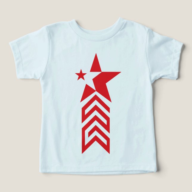 Red Star with Chevron Arrows (Design Recto)