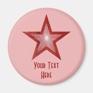 Red Star 'Your Text' frigo aimant rose