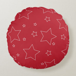 Red Stars 4 juillet Coussin rond