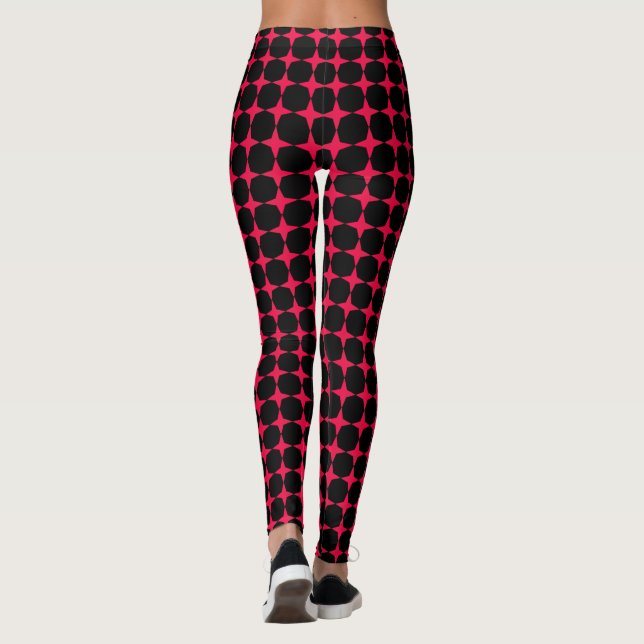 Red Stars Black Leggings (Dos)