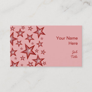 Red Stars carte de visite côté rose
