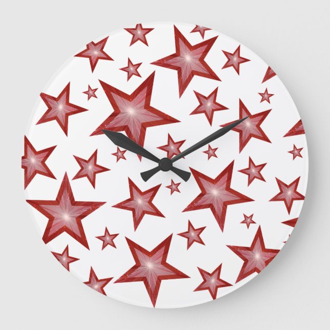 Red Stars horloge ronde blanche (Recto)