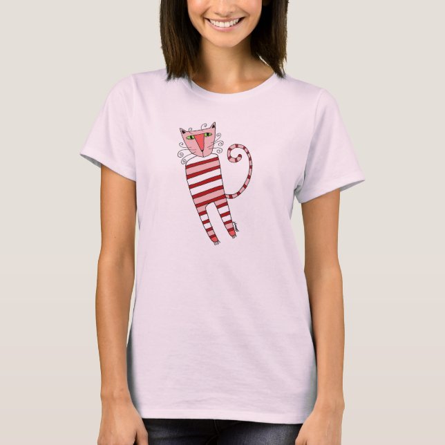 Red Stripes PJ CAT - T-shirt (Devant)