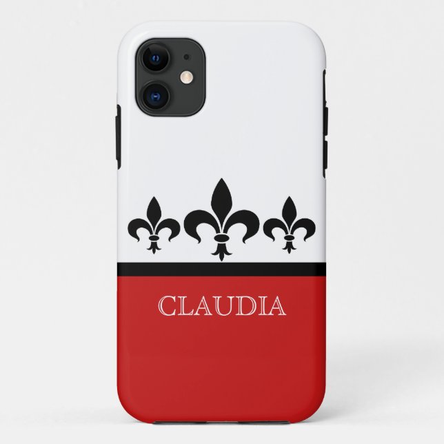 Red Swanky Fleur De Lis BT iPhone 5 Coque (Dos)