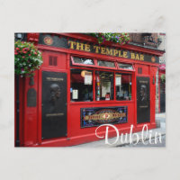 Red Temple Bar pub dans Dublin carte postale texte