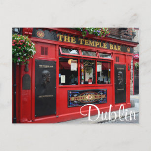 Red Temple Bar pub dans Dublin carte postale texte