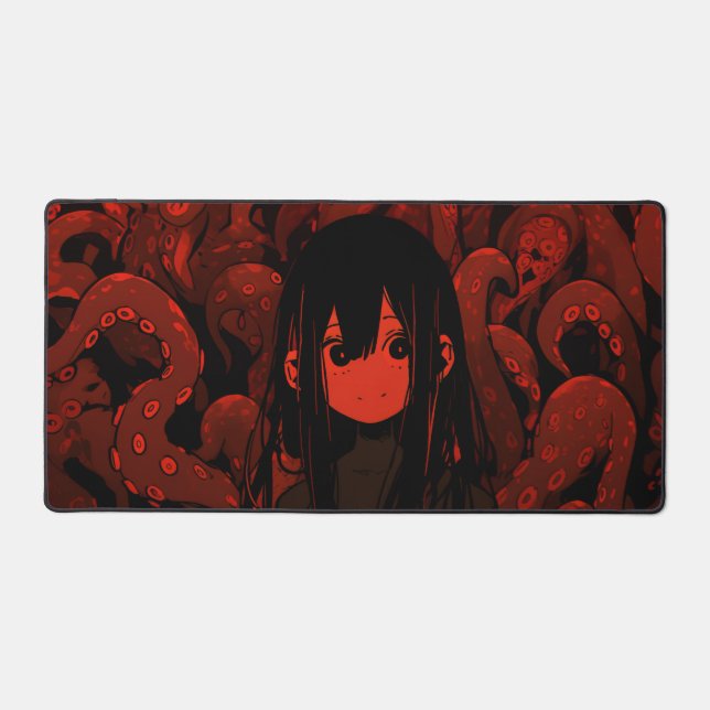 Red Tentacle Horror Anime Girl (Recto)