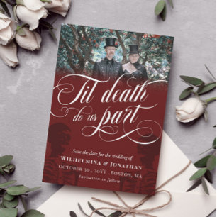 Red Til Death Do Us Part Photo Save the Date