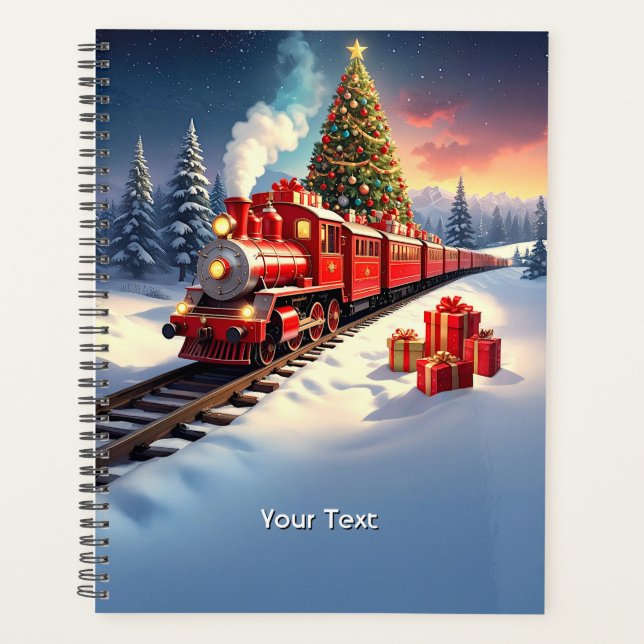 Red Train Christmas Tree Holiday Planner (Devant)