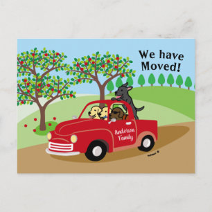 Red Truck Labradors Nouveau Faire-part d'adresse