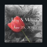 Red Tulip Wedding Favor Magnet<br><div class="desc">This Red Tulip Wedding Favor Magnet is great for black and white or black and red weddings.</div>