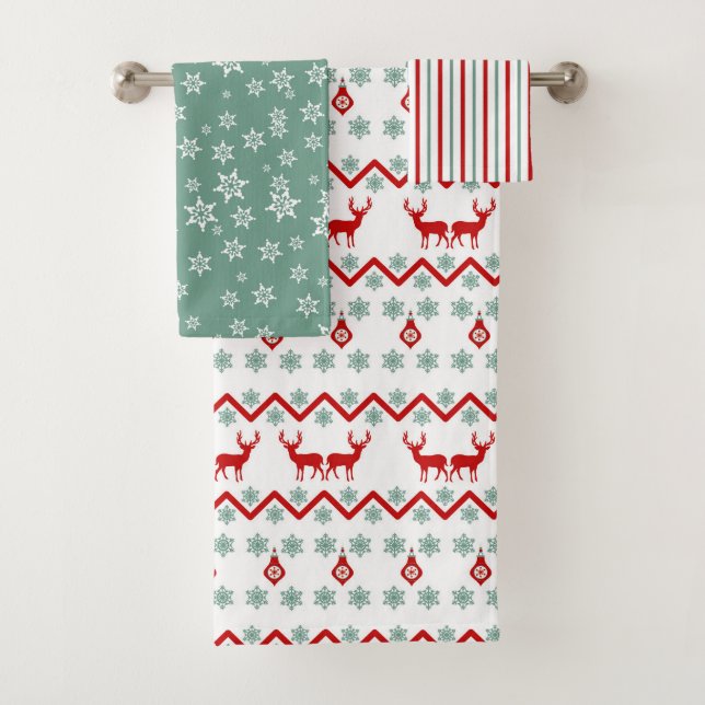 Red Turquoise Christmas Reindeer Motif nordique (En situation)