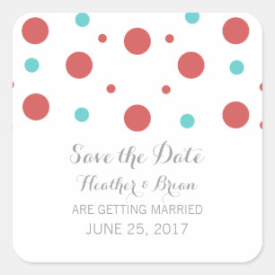 Red Turquoise Confetti Enregistrer les stickers Da