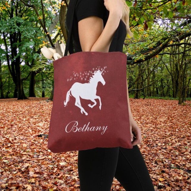 Red Unicorn Sac fourre-tout personnalisé (Red Unicorn Personalized Tote Bag)