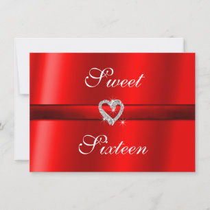 Red Valentine, Mariage, Sweet sixteen Invitation