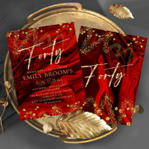 Red Velvet 40e Anniversaire Quarante Invitation