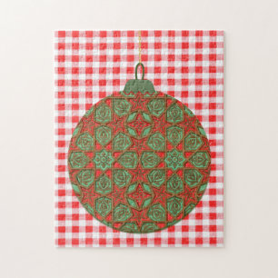 Red Vintage Christmas Fun Retro Puzzle