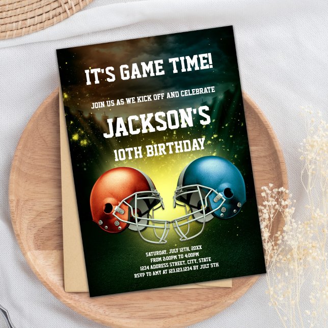Red vs Blue Football Invitations d'anniversaire (Red vs Blue Football Birthday Invitations)