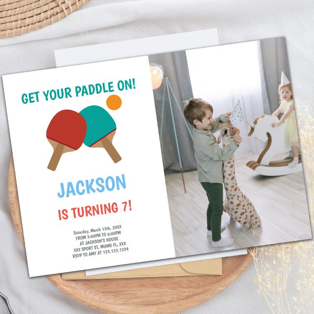 Red vs Green Ping Pong Birthday Invitations photo (Red vs Green Ping Pong Birthday Invitations photo)