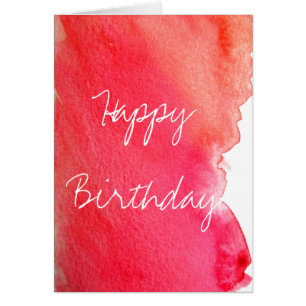 Red watercolor mignonne arty créative anniversaire