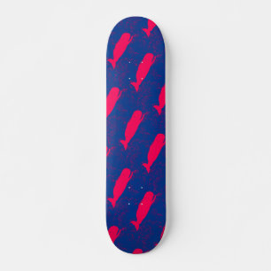 red whales on blue skateboard