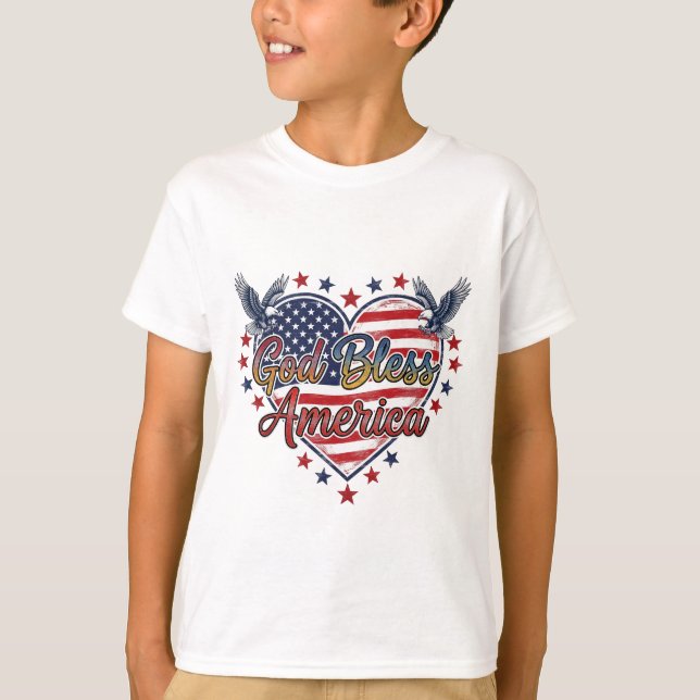 Red, White & Blessed T-shirt design  (Devant)