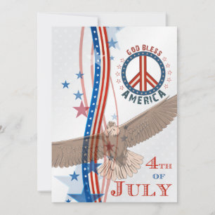Red White & Blue 4 juillet Party Invitation