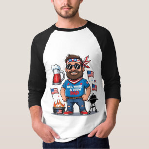 Red White & Brew Papa Juillet 4 Juillet T-shirt
