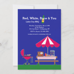 Red White Brew & You Invitation