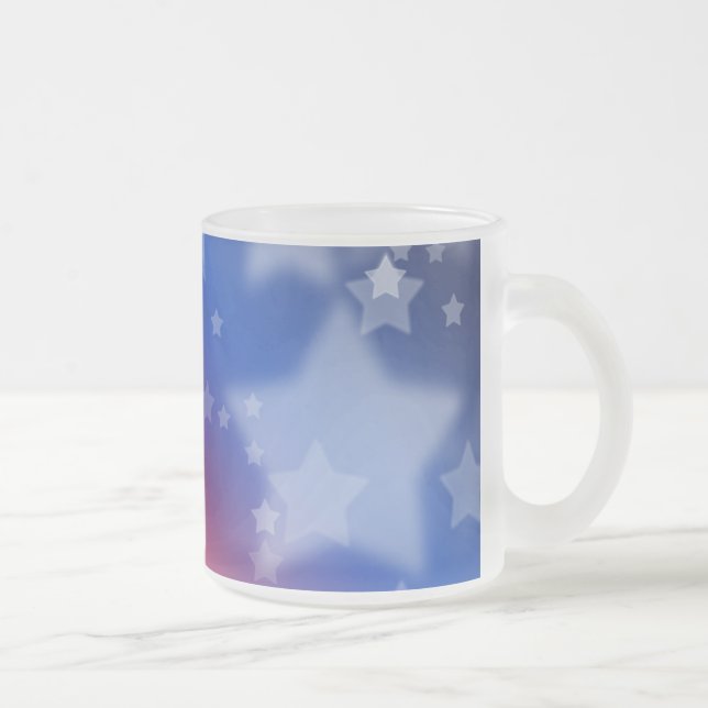 Red White et Blue Stars Patriotic Frosted Mug (Droit)