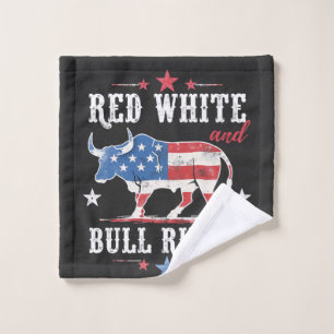 Red White et Bull Riding American Cowboys